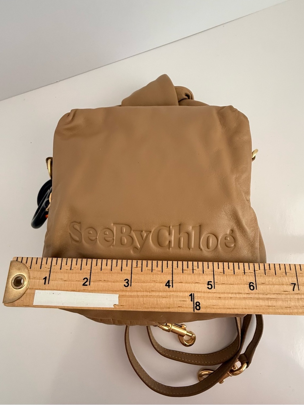 See By Chloe Tan Knotted-Handle Leather Crossbody Bag - Picture 8 of 10